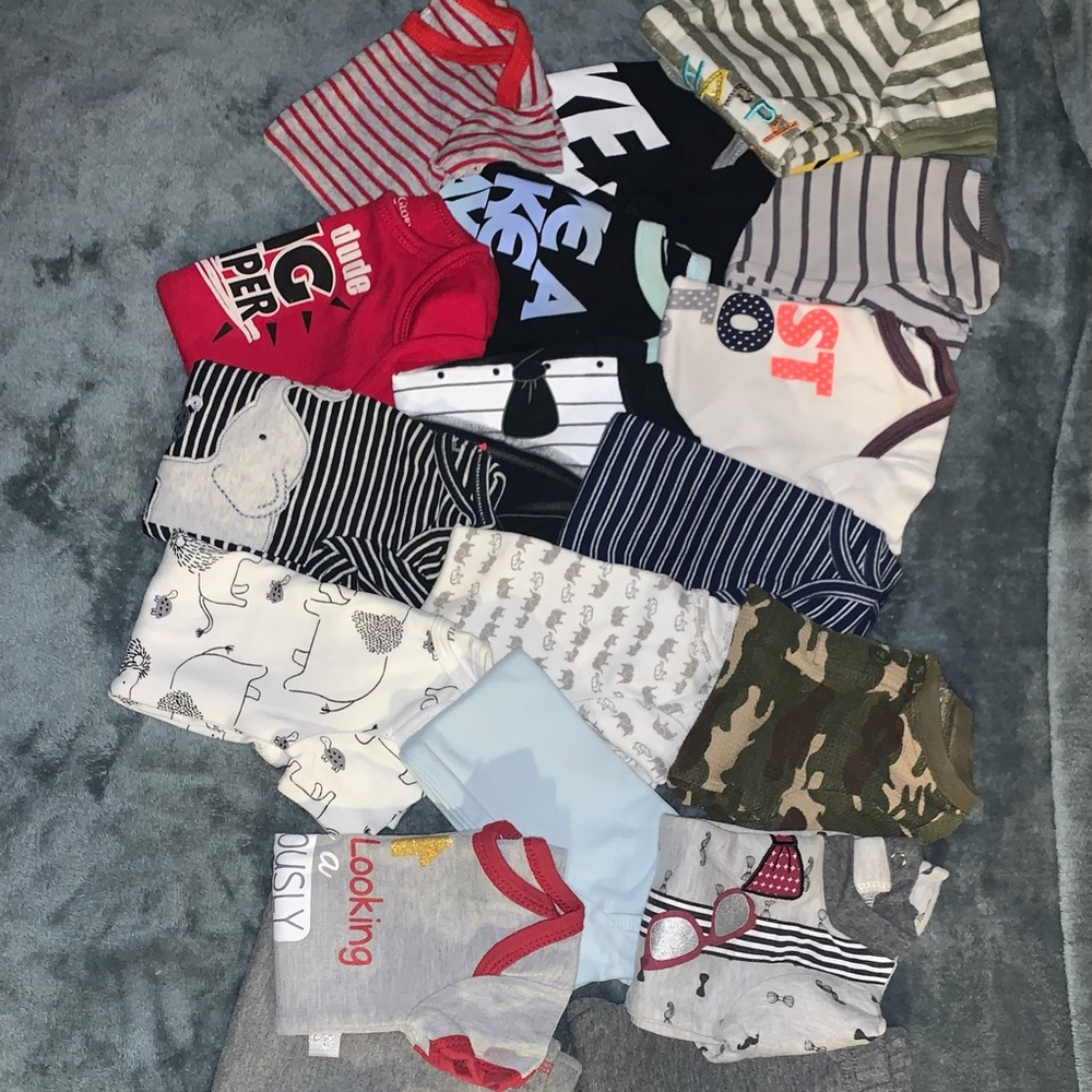 0-3/3 months Baby Boy Onesies
